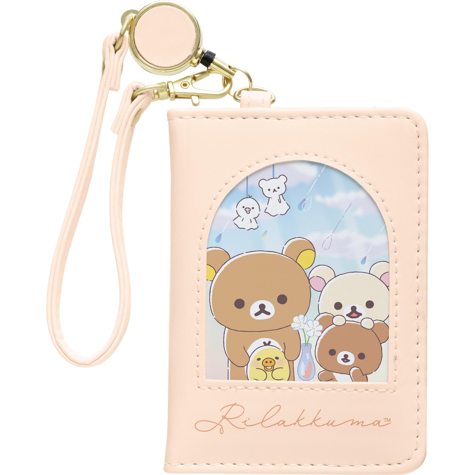 

Rilakkuma Sunny Days Pass Case with Reel PB71701 H110 x W80mm San-X Rainy Days, Rilakkuma