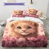 Lion and Rose Pattern Bedding Home Decoration Birthday Gift (1 * duvet cover + 2 * pillowcase, without core)