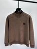 Brand Men's Fleece-Lined Half-Zip Collar Sweatshirt: Autumn & Winter Casual Trendy Warm Pullover Sweater.