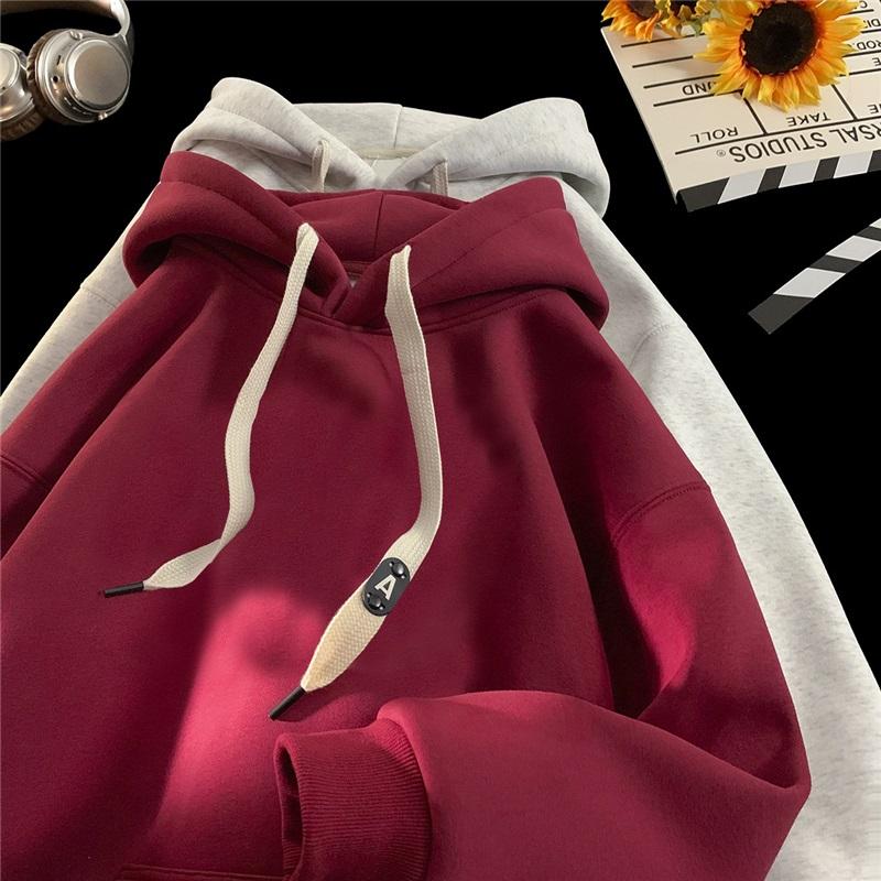 Big Drawstring Hooded Sweatshirt Autumn Loose Casual Versatile Top Trendy Brand Ins Hong Kong Style Pullover