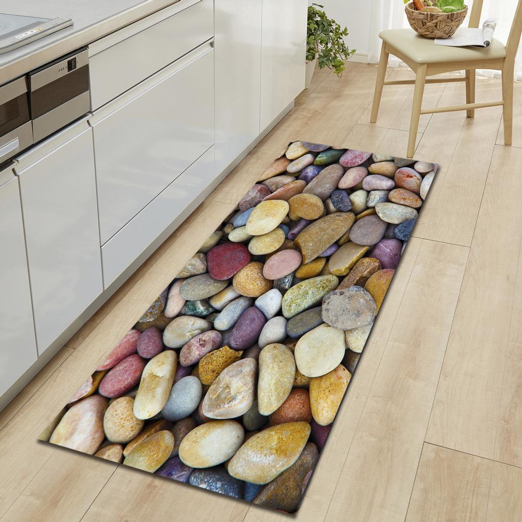 Colored Stone Bathroom Absorbent Non-Slip Floor Mat Kitchen Strip Bedroom Door Mat Living Room Carpet