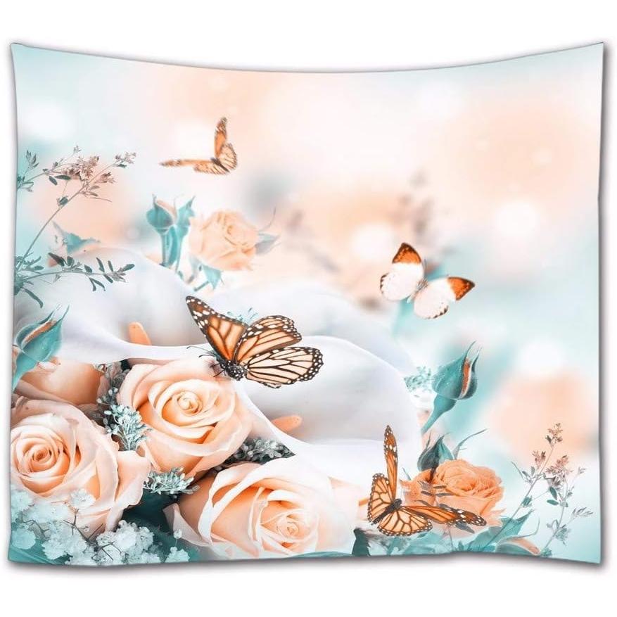 Tapestry of pink roses and white calla lilies 75x100