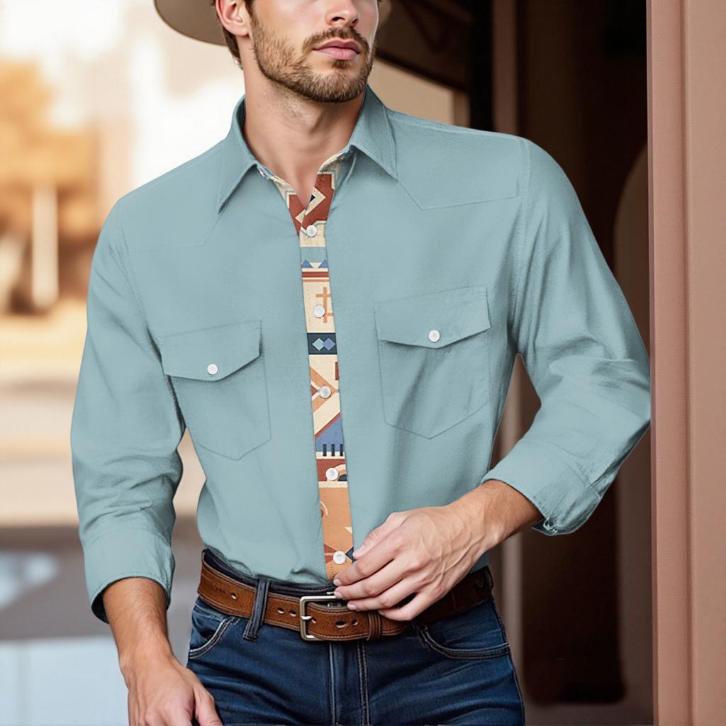 Men'S Fashionable Lapel And Shoulder Length Short Sleeved Casual Top
