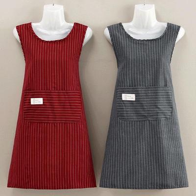 Stylish Sleeveless Cotton Kitchen Apron - Breathable, Thin Waist, Oil-Proof for Cooking
