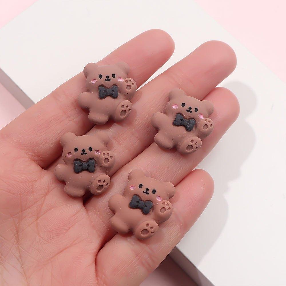 7/15/31 Stück Harz Tier Bär Dekorationszubehör Braunbär flache Rückseite Perlen DIY Zubehör Dekoration Strandurlaub