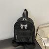 Cute Bowknot Faux Leather Mini Backpack for Women Small Lightweight School Daypack Fashion Streetwear Bag