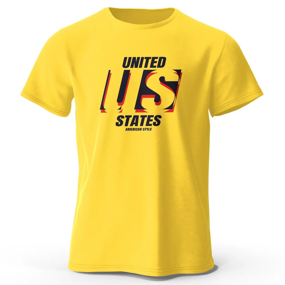 The US Logo Printed Unisexs Tshirt Fashion Cotton Tops Tees for Unisex Unisex Summer Casual Wear