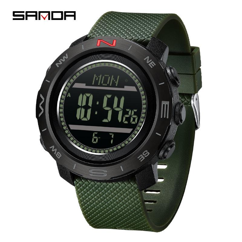Sanda Multifunctional Sports Watch: Air Pressure, Temperature, Altitude, Weather Forecast, Compass, Pedometer, Luminous Display.