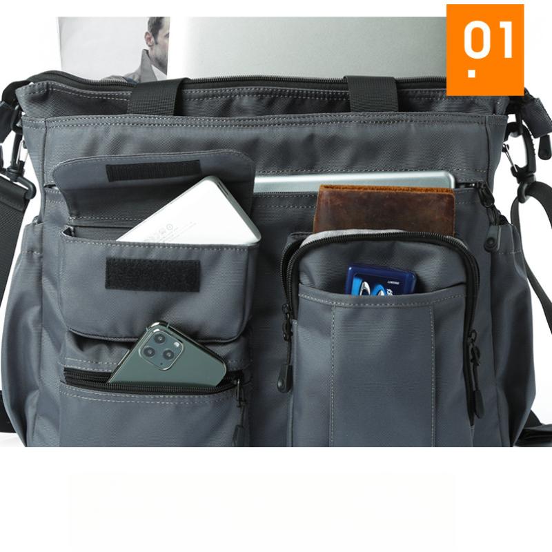 Oxford Crossbody Bag Multifunctional Shoulder Bag for Business Travel Casual Use Stylish Laptop Briefcase with Adjustable Strap