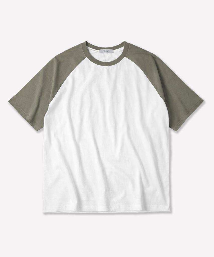POLYGRAM Oversized Raglan Short Sleeve T-Shirt - Ivory/Khaki