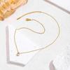 Gold Zircon Water Drop Pendant Necklace with Titanium Steel Pear-Shaped Clavicle Chain