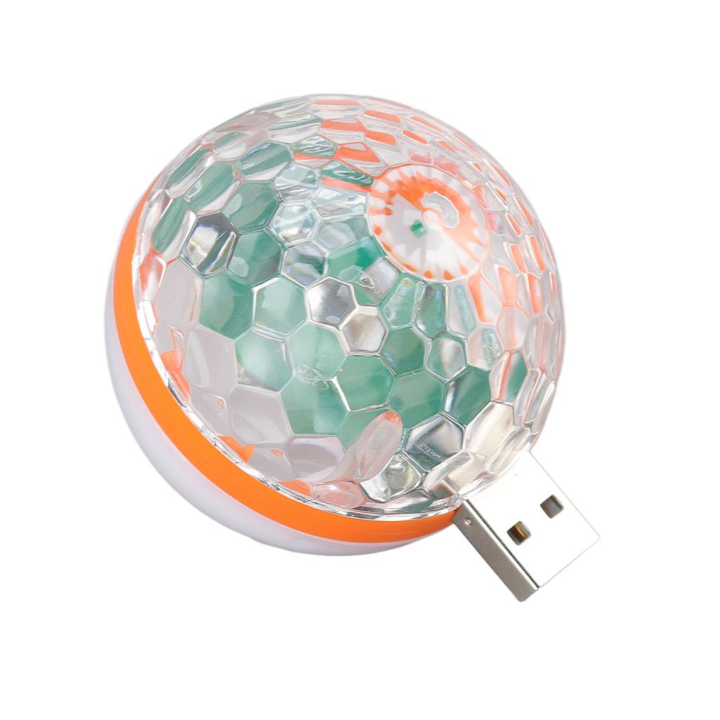 USB Mini Fargerikt Kulelys 2 Lysmoduser DC 5V Stemmestyring RGB Scenelys for Bursdag