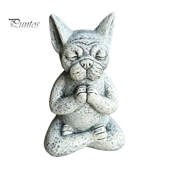 Ornamento per cortile resistente alle intemperie, Statuetta animale da meditazione, Statua Zen in resina, Decorazione da giardino seduta per alleviare lo stress, Scultura per gatto/cane/rana