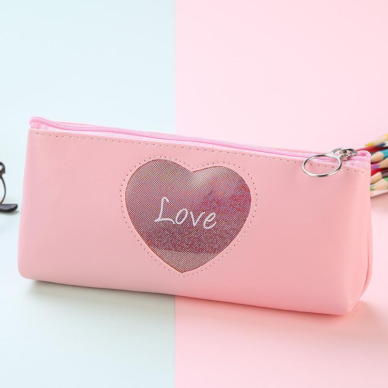 1 Pcs Kawaii Pencil Case Laser love Estuches School Pencil Box Pencilcase Pencil Bag School Supplies Stationery
