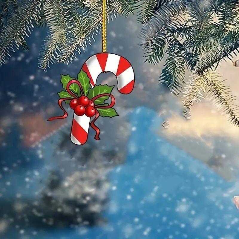 

Очаровательное рождественское акриловое украшение Санта-Клаус для украшения салона автомобиля 3