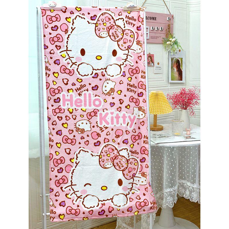 Luxurious Kuromi My Melody Kt Cute Cartoon Kids Bath Beach Super Soft Towel KT-Pink