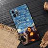 Van Gogh Starry Night Cat Oil Painting Funda For Iphone 15 Pro 14 11 12 13 Pro Max Mini XS X 7 8 14 Plus SE2020 Cases Soft Cover