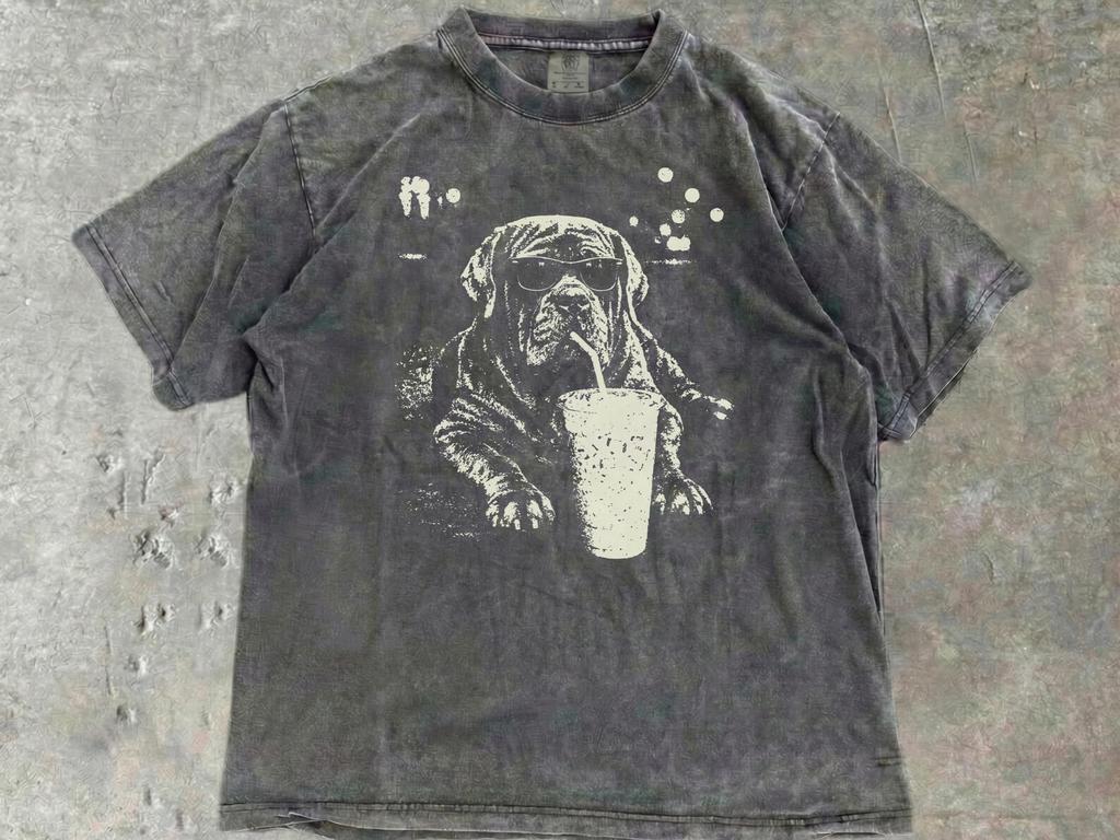 Comfort Colors® Neapolitan Mastiff Iced Coffee Shirt, Funny Mastiff Dog Lover Tee, Cool Dog Mom Gift