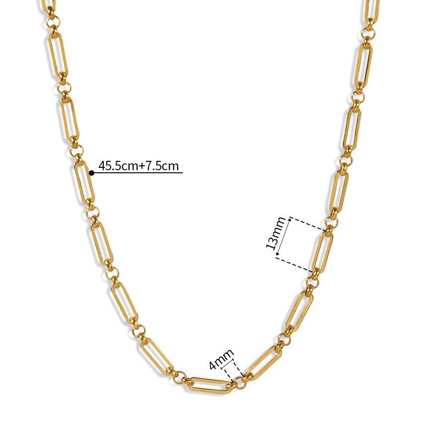 French Plain Chain Light Luxury Stacked Thin Cross Chain Titanium Steel Necklace Men And Women Simple Design Hollow Chain