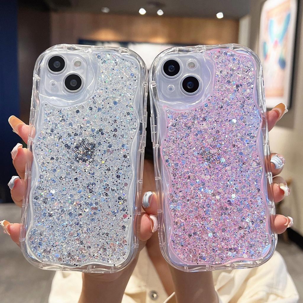 High flash silver powder cream shell is suitable for Apple 15/12pro mobile phone case iphone13 14 anti-drop XR78plusX