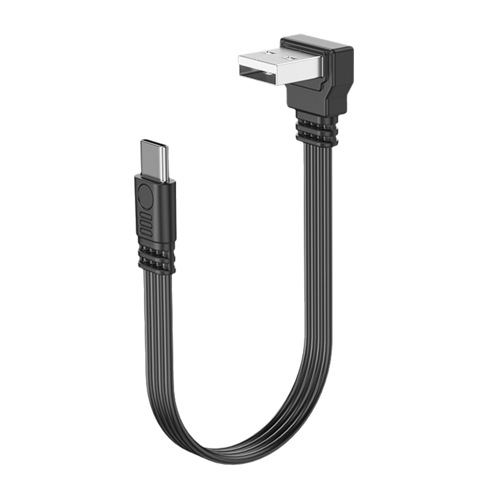 

Кабель передачи данных USB 2.0 - Type C, 2 А, быстрая зарядка, скорость передачи данных 480 Мбит/с, плоский провод, колено 90 градусов для планшетов и телефонов 10