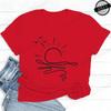Sun Ocean Shirt Graphic Boho Summer T Shirts Trendy Beach Tee Cute Minimalist Summer T-Shirts Short Sleeve Trip Women's Shirts