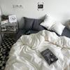 60 Thread Count Washed Cotton Solid Color Woven Four Piece Bed Sheet Fitted Sheet Style Simple and Fresh Three Piece Student Bed Set