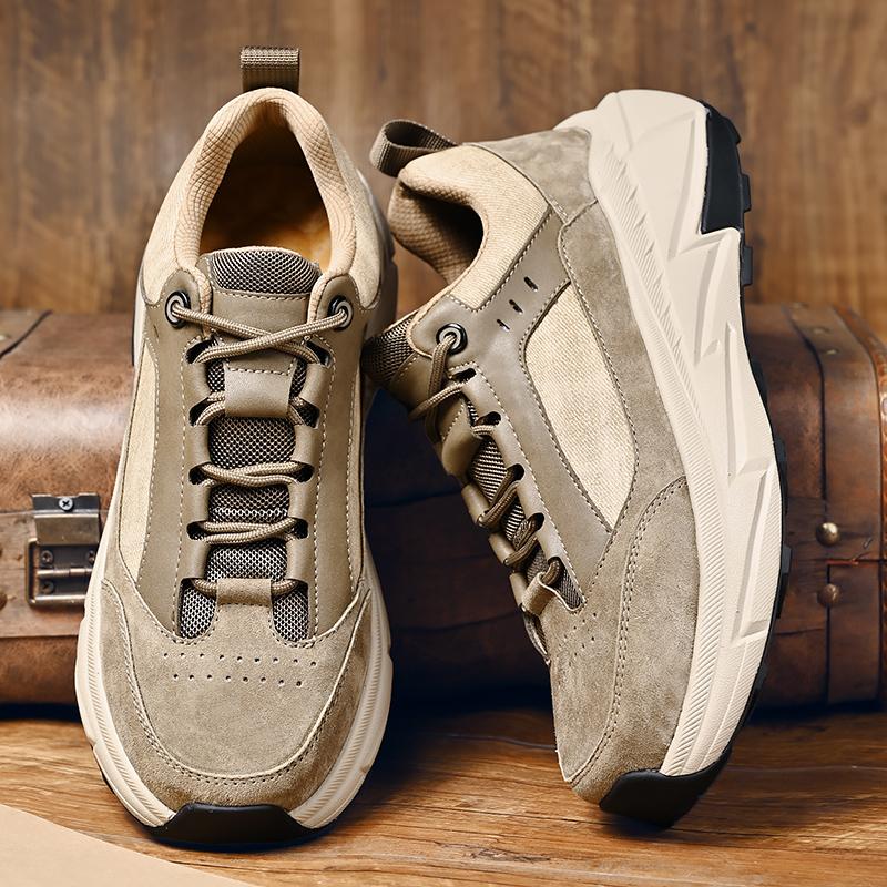 Fashion Luxury Brand Men Genuine Leather Sneakers Thick Bottom Men's Walking Shoes New Arrival Sneakers Man Skateboard Footwear Trainers