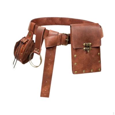 Mittelalterliche Gürteltasche, Geldbörsenbeutel Hüfttaschen-Set, für Reisen, Halloween-Cosplay