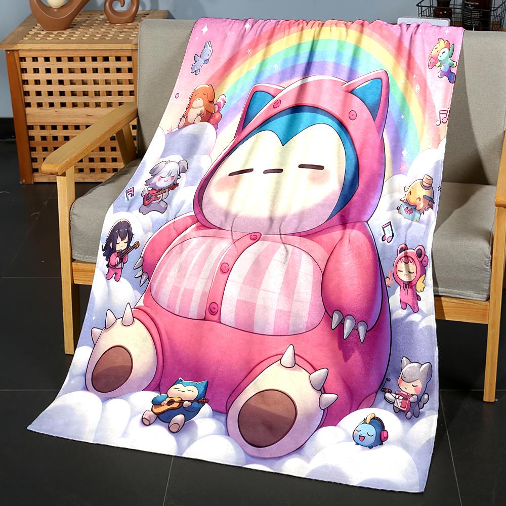 

1PC Pokemon Cute Snorlax Printed Soft Fluffy Throw Blanket Air Condition Sleeping Cover Bedding Throws Bed Sheet for Kid Gift 75x90cm