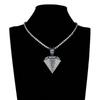 Alloy Cuban Link Necklace with Hip Hop Diamond Pendant for Men's Street Style