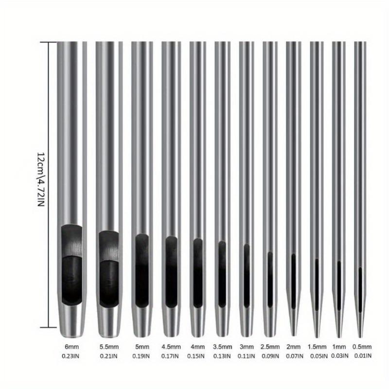12 /Sets Leather Punching Round Punching Material Punching Hole Opening Diy Manual Leather Goods Punching Tools 0.5-6mm
