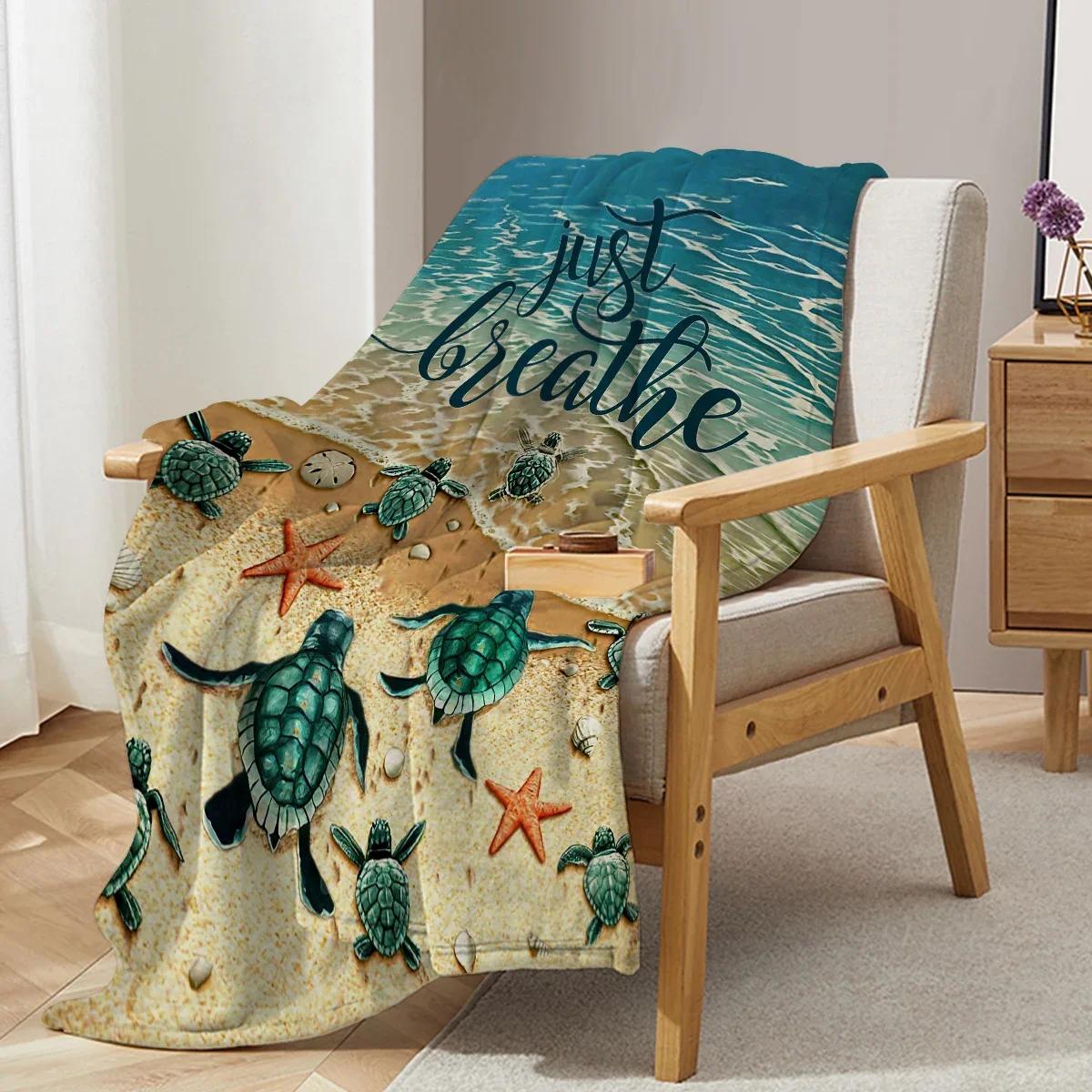 

Одеяло с принтом «Морская черепаха», плюшевое, пушистое, фланелевое, флисовое, мягкое, для дивана, кушетки и кровати 30x40in