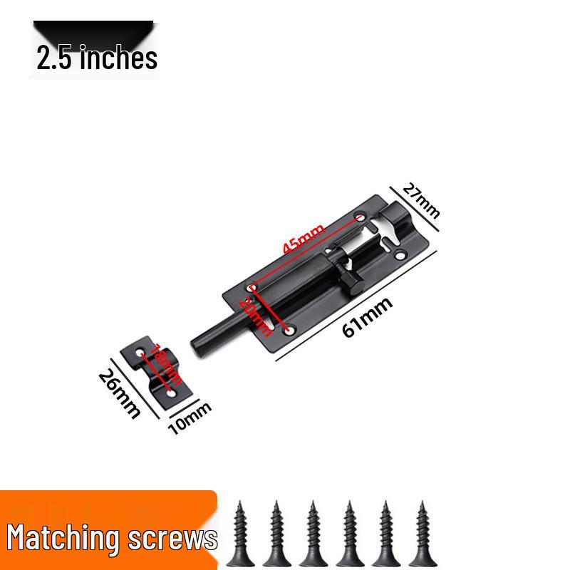 Stainless Steel Black Bolt for Cabinet & Wooden Door, Sizes: 1.5 To 5 Inches