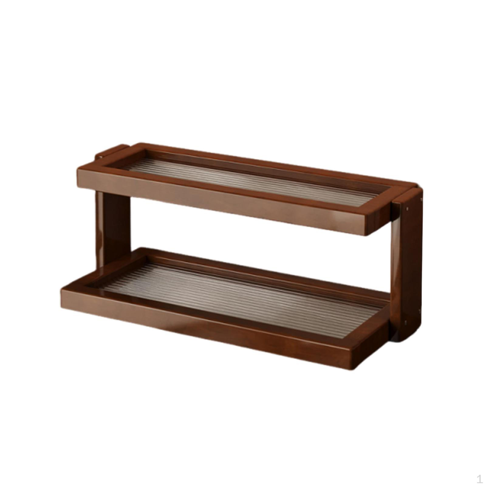 

Desktop Shelf Organizer Freestanding Display Multi Functional Condiment Storage Rack 2 Tier