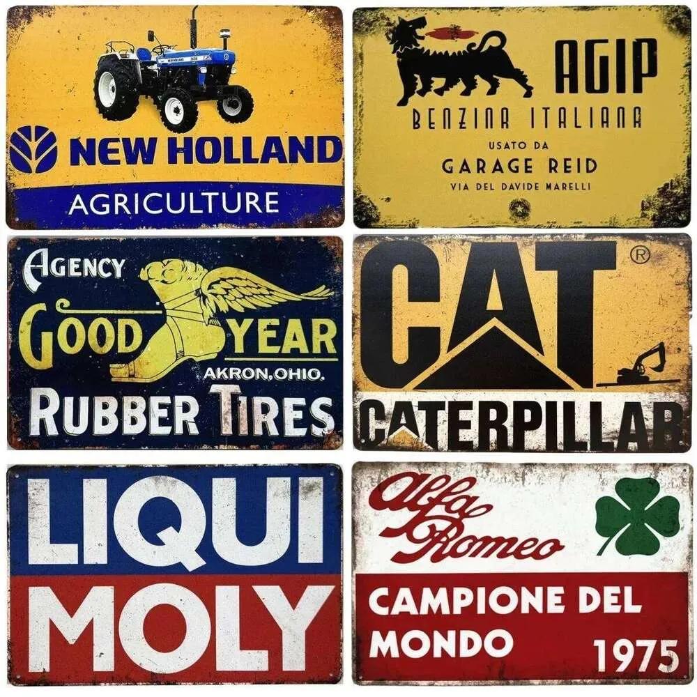 Vintage Motorolja Bensin Bil Plåtskylt Shabby Rost Väggaffisch Metall Järnmålning Garage Verkstad Dekorationsplatta Plåt Bleckplåtsskylt 26T0104 26T0104