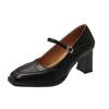 2025 New Retro Light Mouth Single Shoes Women's French High-heeled Mary Jane Shoes with Small Square Head Thick Heel Fashion Shoes