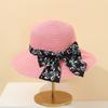 new Women Summer Big Floppy Hat Wheat Straw Hat with Black White Ribbon Lace Tie Wide Brim Sun Hat UV Protection Beach Cap
