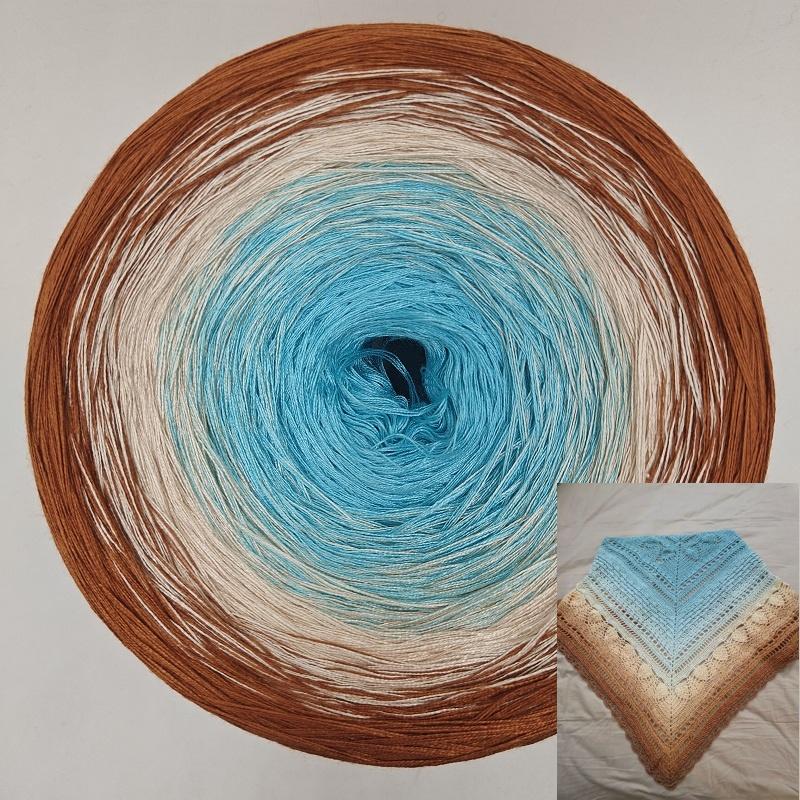 300g Mercerized Cotton Yarn Gradient Color Long Section Dyed Hand Wound Mixed Strand Cake Thread DIY Hand Knitted Shawl Scarf