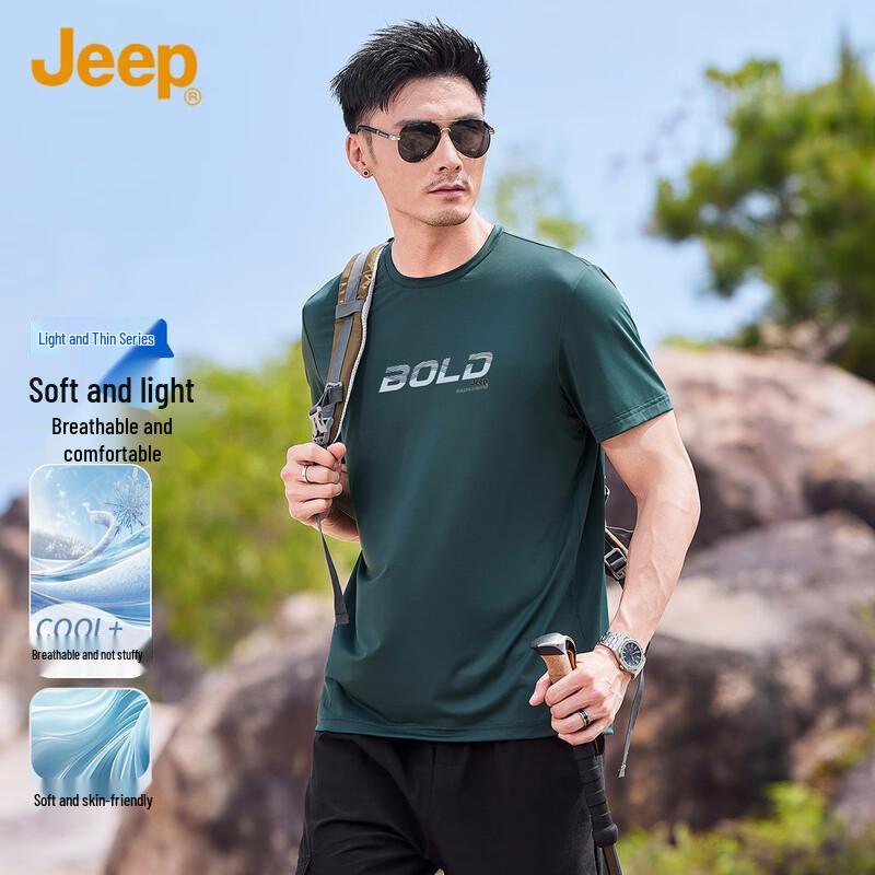 JEEP Men s Summer Loose Fit Short Sleeve T-Shirt XL