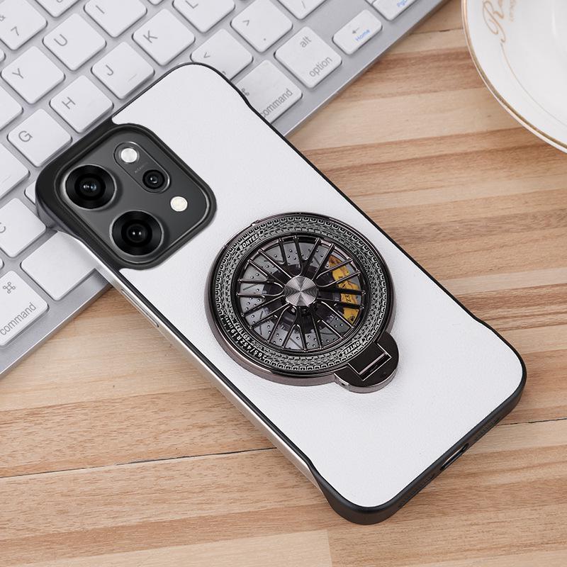 OPPO Reno14 Pro Leather Magnetic Gyro Stand Case - Anti-Drop Protective Cover Reno 13 Pro