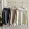 Elegant Long-Sleeve Ribbed Knit Sweater - Retro, Loose-Fit for Autumn/Winter