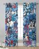 Blue Explosion Punk Graffiti Sheer Curtains for Living Room Decoration Tulle Voile Organza Window Curtains for Kitchen Bedroom