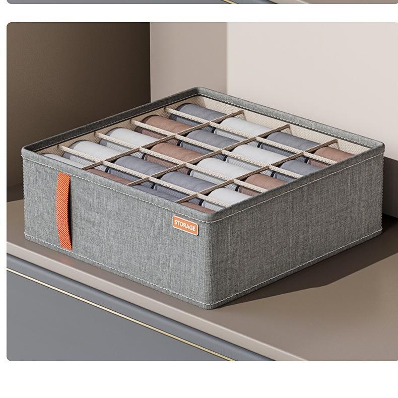 Foldable Underwear Storage Box Divided Organizer with Compartments for Closet