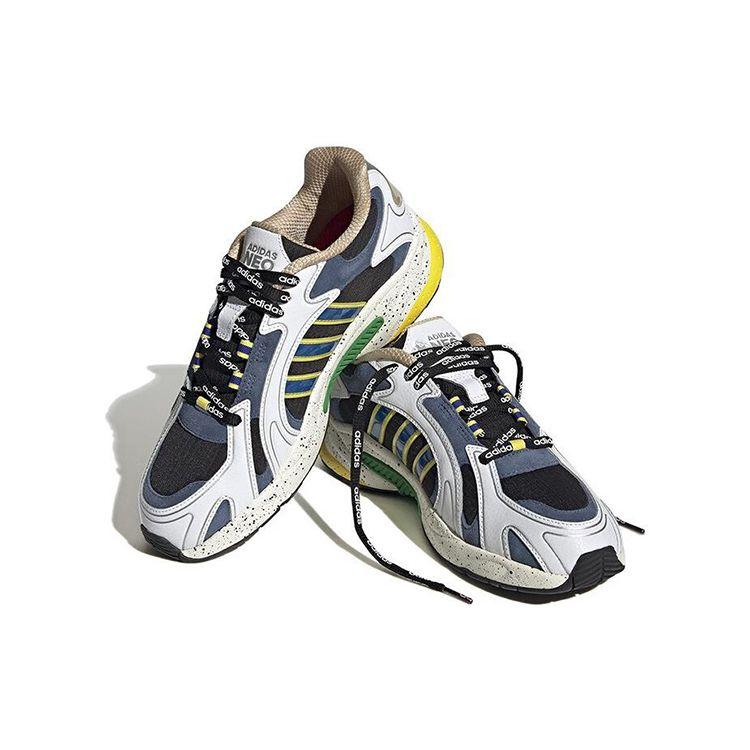 Adidas Neo Crazychaos Shadow 2.0 Leather Comfortable Trendy Non-Slip Durable Low-Top Casual Shoes Unisex Casual Shoes White Blue Green GY2239
