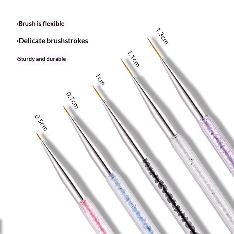 5Pcs Multifunctional Nail Art Tool Set Stripe Liner Brush Dotting Tool Rhinestone Picker for Nail Design DIY