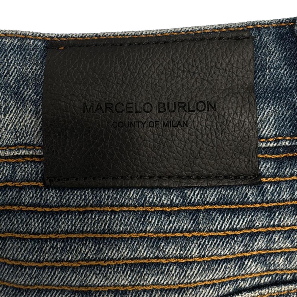 Marcelo Burlon Made In Italy Slim Denim Pants W28 Jeans Button Fly Men's Used