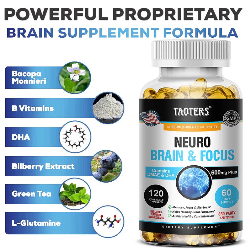 Neuro Brain Concentration Complex Capsules Enhance Memory and Concentration 120 Capsules