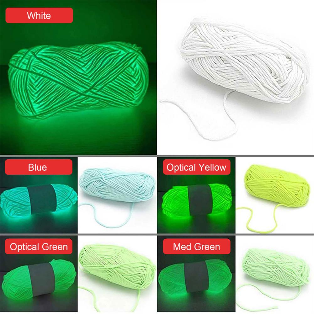 Novel Functional Yarn Glow In the Dark Polyester Luminous Yarn 2mm For Knitting Sweater Hat Glowing Yarn