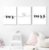 Mr Mrs Family Simple Quotes Wall Art Canvas Poster Minimalist Print Couple Anniversary Painting Picture for Living Room Decor No Frame